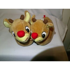 Rudolph the Red-Nosed Reindeer Plush Holiday Slippers Cozy Christmas House Shoes